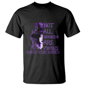 Stop Domestic Violence T Shirt Purple Ribbon Witch Graphic Witchy Feminist TS10 Black Print Your Wear