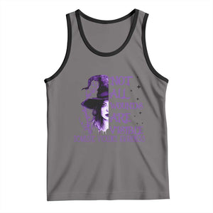 Stop Domestic Violence Tank Top Purple Ribbon Witch Graphic Witchy Feminist TS10 Deep Heather Black Print Your Wear