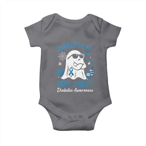 Diabetes is Boo Sheet Baby Onesie Funny Halloween Ghost Diabetes Type 1 2 Awareness TS10 Charcoal Print Your Wear