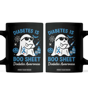 Diabetes is Boo Sheet Coffee Mug Funny Halloween Ghost Diabetes Type 1 2 Awareness TS10 Black Print Your Wear
