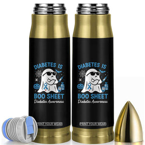 Diabetes is Boo Sheet Bullet Tumbler Funny Halloween Ghost Diabetes Type 1 2 Awareness TS10 Black Print Your Wear