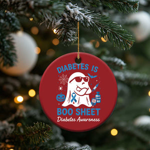 Diabetes is Boo Sheet Christmas Ornament Funny Halloween Ghost Diabetes Type 1 2 Awareness TS10 Print Your Wear
