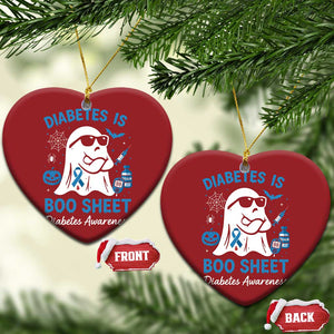 Diabetes is Boo Sheet Christmas Ornament Funny Halloween Ghost Diabetes Type 1 2 Awareness TS10 Heart Red Print Your Wear