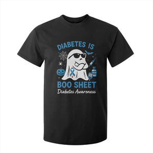 Diabetes is Boo Sheet T Shirt For Kid Funny Halloween Ghost Diabetes Type 1 2 Awareness TS10 Black Print Your Wear