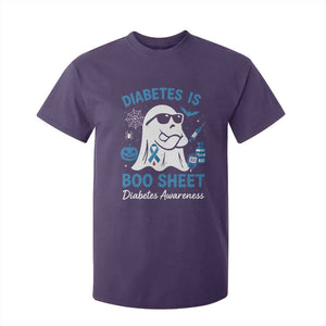 Diabetes is Boo Sheet T Shirt For Kid Funny Halloween Ghost Diabetes Type 1 2 Awareness TS10 Purple Print Your Wear