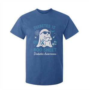 Diabetes is Boo Sheet T Shirt For Kid Funny Halloween Ghost Diabetes Type 1 2 Awareness TS10 Royal Blue Print Your Wear