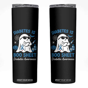 Diabetes is Boo Sheet Skinny Tumbler Funny Halloween Ghost Diabetes Type 1 2 Awareness TS10 Black Print Your Wear