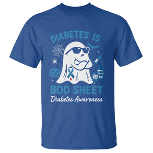 Diabetes is Boo Sheet T Shirt Funny Halloween Ghost Diabetes Type 1 2 Awareness TS10 Royal Blue Print Your Wear