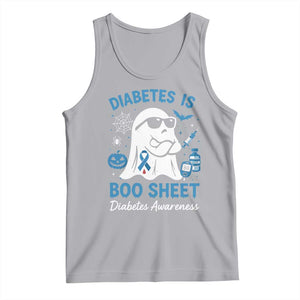 Diabetes is Boo Sheet Tank Top Funny Halloween Ghost Diabetes Type 1 2 Awareness TS10 Athletic Heather Print Your Wear