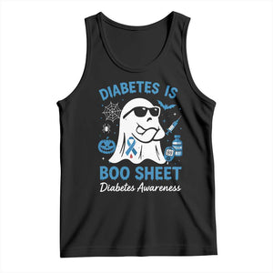 Diabetes is Boo Sheet Tank Top Funny Halloween Ghost Diabetes Type 1 2 Awareness TS10 Black Print Your Wear