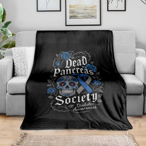 Funny Diabetes Type 1 Awareness Throw Blanket Dead Pancreas Society Sugar Skull TS10 Print Your Wear