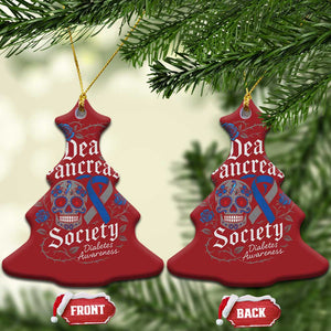 Funny Diabetes Type 1 Awareness Christmas Ornament Dead Pancreas Society Sugar Skull TS10 Christmas Tree Red Print Your Wear