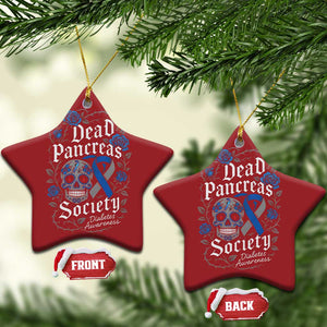 Funny Diabetes Type 1 Awareness Christmas Ornament Dead Pancreas Society Sugar Skull TS10 Star Red Print Your Wear