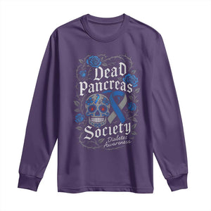 Funny Diabetes Type 1 Awareness Long Sleeve Shirt Dead Pancreas Society Sugar Skull TS10 Purple Print Your Wear