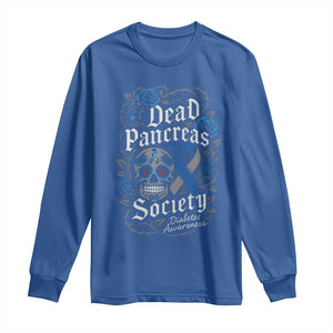 Funny Diabetes Type 1 Awareness Long Sleeve Shirt Dead Pancreas Society Sugar Skull TS10 Royal Blue Print Your Wear