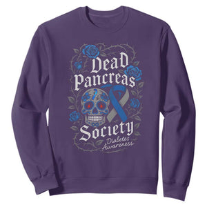 Funny Diabetes Type 1 Awareness Sweatshirt Dead Pancreas Society Sugar Skull TS10 Purple Print Your Wear