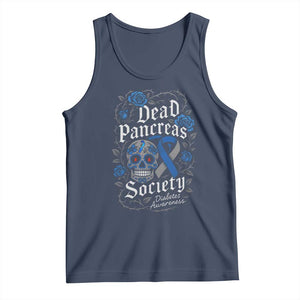 Funny Diabetes Type 1 Awareness Tank Top Dead Pancreas Society Sugar Skull TS10 Navy Print Your Wear