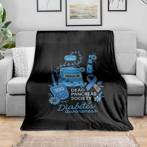 Dead Pancreas Society Throw Blanket Funny Diabetes Awareness Insulin T1D Support TS10 Print Your Wear