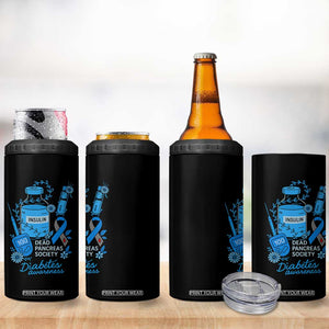 Dead Pancreas Society 4 in 1 Can Cooler Tumbler Funny Diabetes Awareness Insulin T1D Support TS10 Print Your Wear