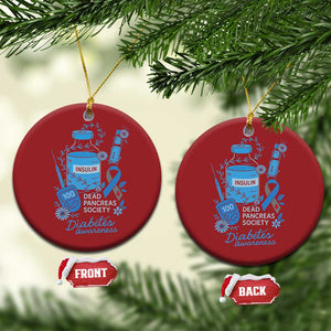 Dead Pancreas Society Christmas Ornament Funny Diabetes Awareness Insulin T1D Support TS10 Circle Red Print Your Wear