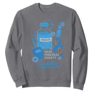 Dead Pancreas Society Sweatshirt Funny Diabetes Awareness Insulin T1D Support TS10 Charcoal Print Your Wear