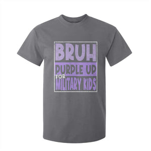 Funny Bruh Purple Up For Military Kids T Shirt For Kid Military Child Month TS11 Charcoal Print Your Wear
