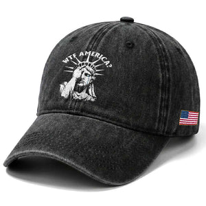 Funny Statue Of Liberty WTF America Washed Cotton Baseball Cap TS11 Print Your Wear
