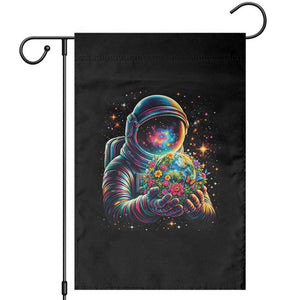 Astronaut Earth Flowers Spaceman Planet Galaxy Universe Garden Flag TS11 Black Print Your Wear