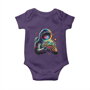Astronaut Earth Flowers Spaceman Planet Galaxy Universe Baby Onesie TS11 Purple Print Your Wear