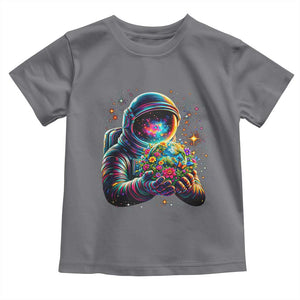 Astronaut Earth Flowers Spaceman Planet Galaxy Universe Toddler T Shirt TS11 Charcoal Print Your Wear