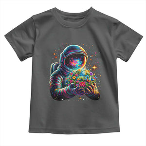 Astronaut Earth Flowers Spaceman Planet Galaxy Universe Toddler T Shirt TS11 Dark Heather Print Your Wear