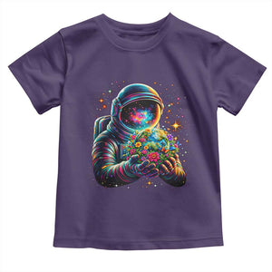 Astronaut Earth Flowers Spaceman Planet Galaxy Universe Toddler T Shirt TS11 Purple Print Your Wear