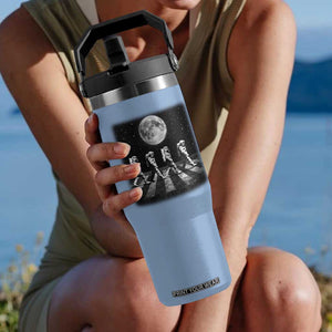 Astronauts Walking In Space Galaxy Moon Planet Flip Straw Tumbler TS11 One Size: 30 oz Light Blue Print Your Wear