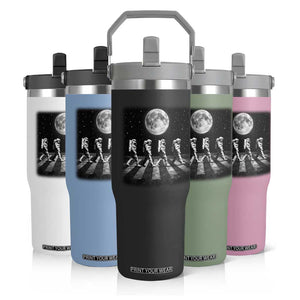 Astronauts Walking In Space Galaxy Moon Planet Flip Straw Tumbler TS11 Print Your Wear