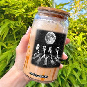 Astronauts Walking In Space Galaxy Moon Planet Glass Can TS11 Black Print Your Wear