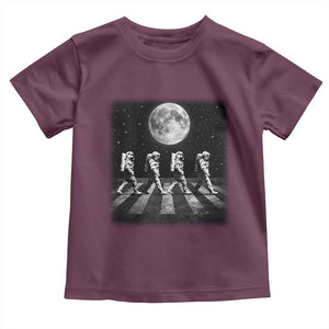 Astronauts Walking In Space Galaxy Moon Planet Toddler T Shirt TS11 Maroon Print Your Wear
