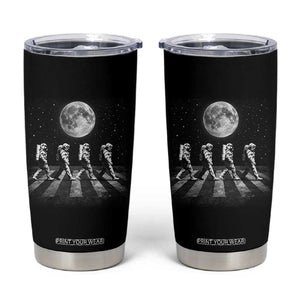Astronauts Walking In Space Galaxy Moon Planet Tumbler Cup TS11 Black Print Your Wear