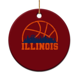 Illinois Fan Ceramic Ornament IL State Basketball Game Day TS11 1pc Red Print Your Wear