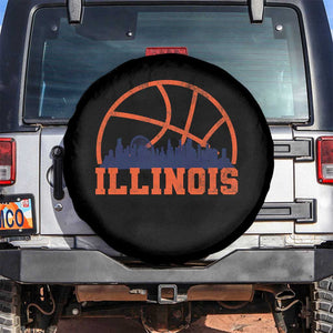 Illinois Fan Spare Tire Cover IL State Basketball Game Day TS11 No hole Black Print Your Wear