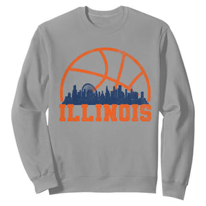 Illinois Fan Sweatshirt IL State Basketball Game Day TS11 Sport Gray Print Your Wear