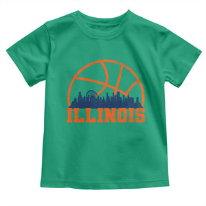 Illinois Fan Toddler T Shirt IL State Basketball Game Day TS11 Irish Green Print Your Wear