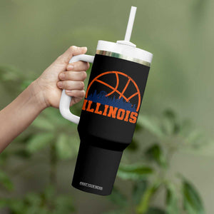 Illinois Fan Tumbler With Handle IL State Basketball Game Day TS11 Print Your Wear