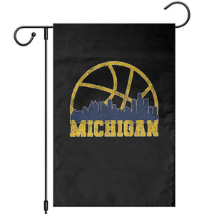 Michigan Fan Basketball Grooves Skyline MI State Garden Flag TS11 Black Print Your Wear
