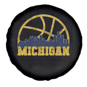 Michigan Fan Basketball Grooves Skyline MI State Spare Tire Cover TS11 Print Your Wear