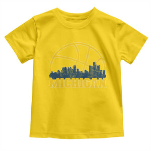 Michigan Fan Basketball Grooves Skyline MI State Toddler T Shirt TS11 Daisy Print Your Wear