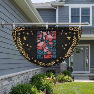 Floral 250th Still Resisting 4th of July 1776 2026 Patriotic Fan Flag