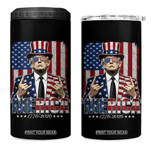 The Nations Leader US 250th Anniversary 4 in 1 Can Cooler Tumbler Funny 4th of July 1776 2026