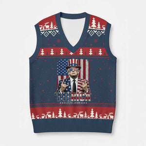 The Nations Leader US 250th Anniversary V-Neck Knit Sweater Vest Funny 4th of July 1776 2026