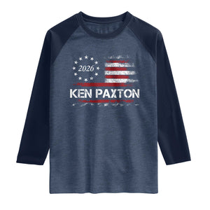 Ken Paxton for Texas Senate Raglan Shirt US Senator Campaign Vintage American Flag