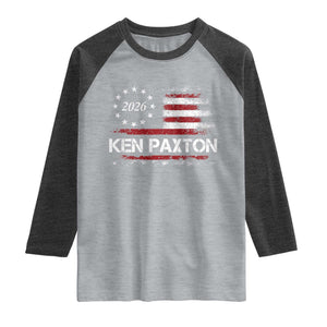 Ken Paxton for Texas Senate Raglan Shirt US Senator Campaign Vintage American Flag